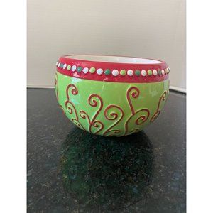 CIB Real Home "Let us Entertain You" Green and Red 7" Bowl